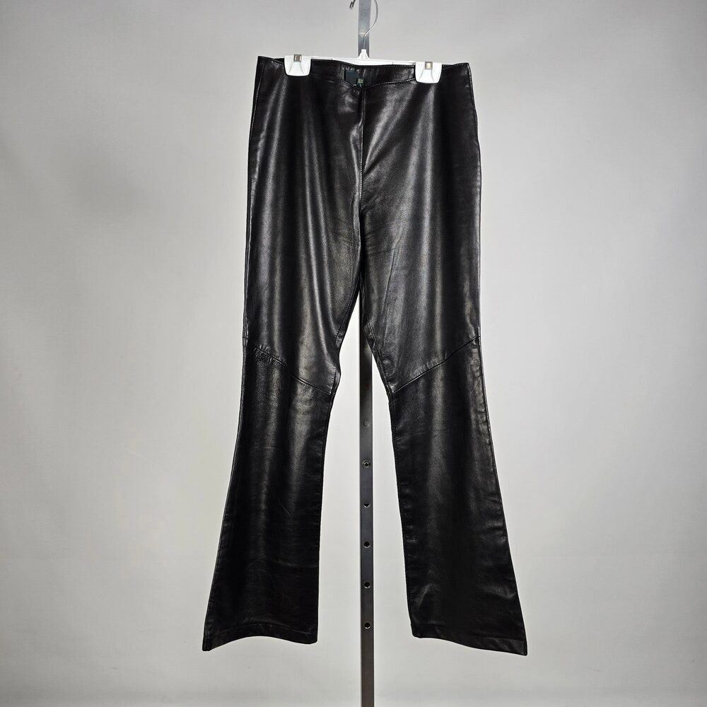 Vintage Black Leather Flare Pants by Danier Leather Bell Bottoms Size 8